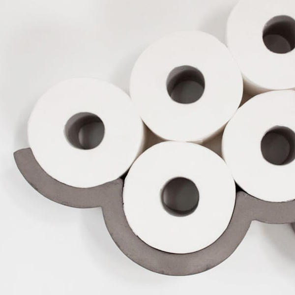 Awesome Products: Cloud concrete toilet roll holder