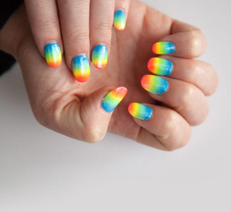 DIY Inspiration: How to make rainbow ombre nails